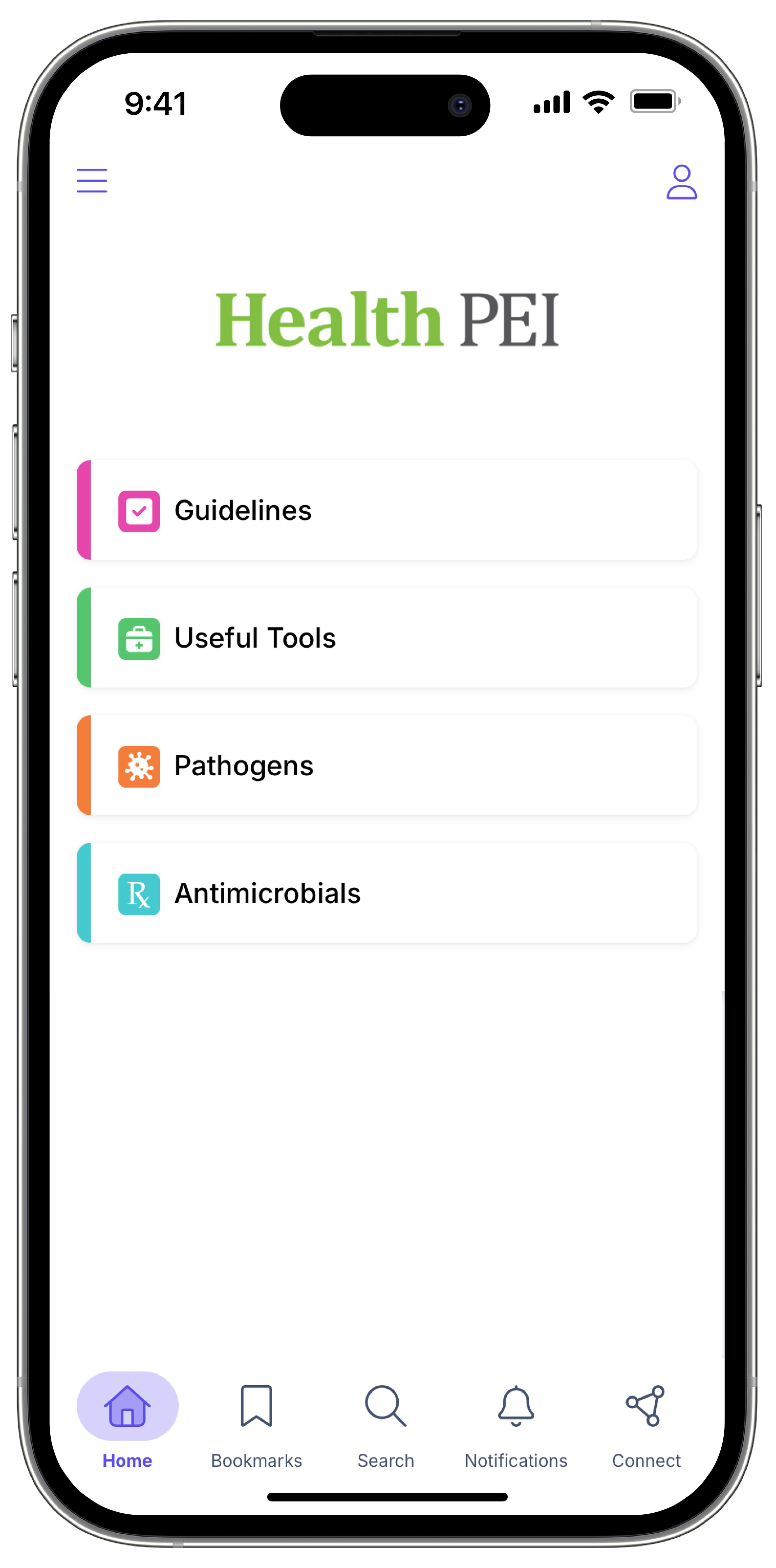 Firstline ID mobile app for Health PEI