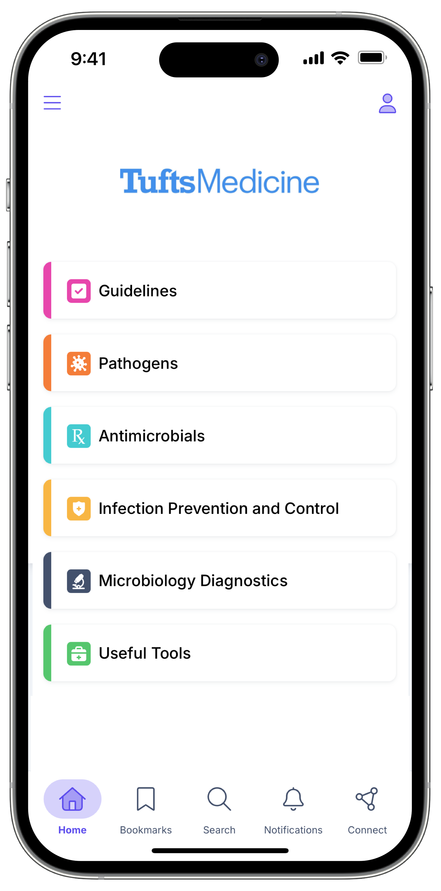 Firstline ID mobile app for Tufts Medicine
